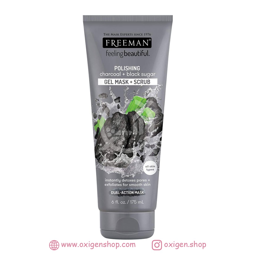 ماسک و اسکراب فریمن مدل charcoal & black sugar