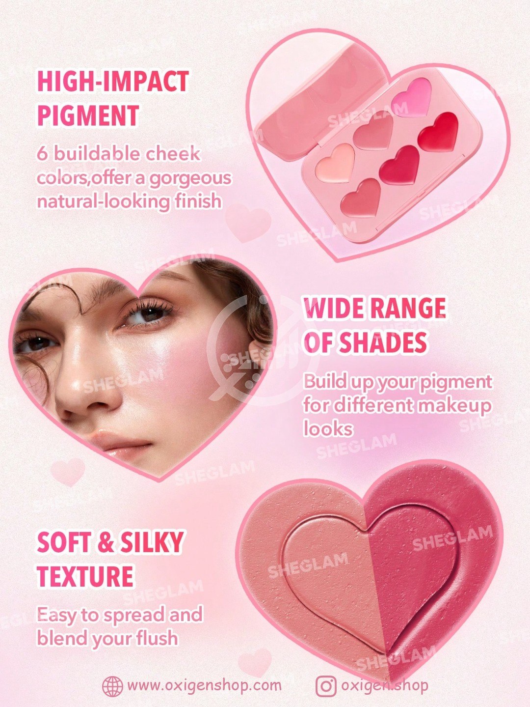 پالت رژگونه کرمی شیگلم مدل Flush Crush پالت رژگونه کرمی شیگلم مدل Flush Crush
