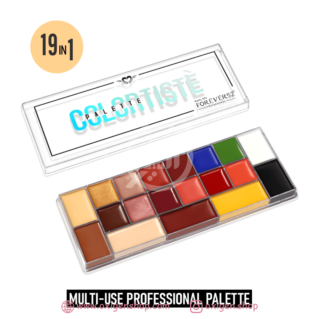 پالت رنگدانه 19 رنگ فوراور 52 مدل colortiste پالت رنگدانه 19 رنگ فوراور 52 مدل colortiste