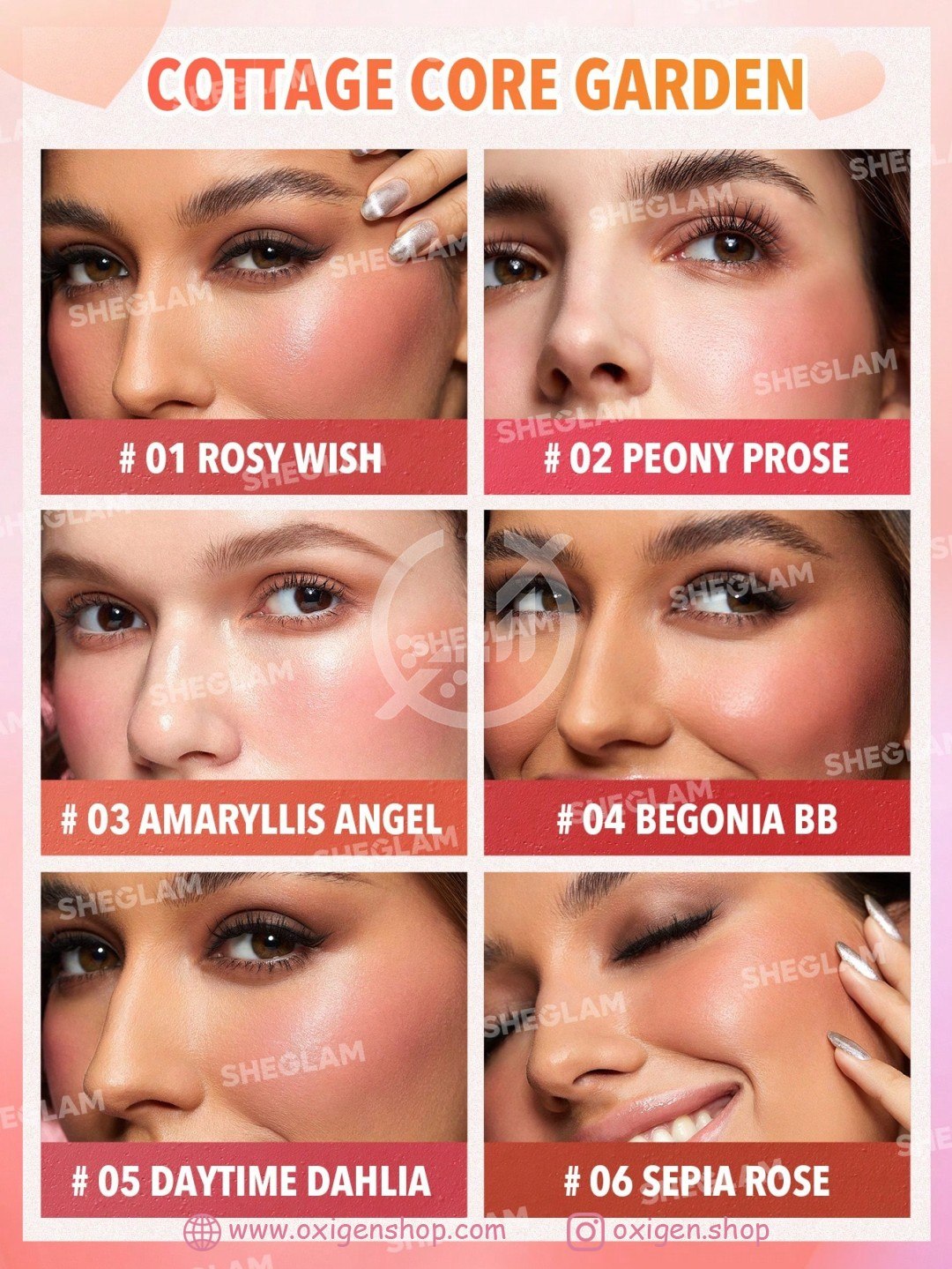 پالت رژگونه کرمی شیگلم مدل Flush Crush