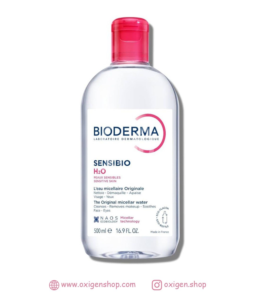 میسلارواتر sensibio h2o بایودرما مدل sensitive skin