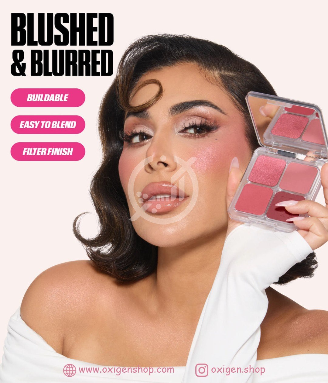 پالت رژگونه و هایلایتر هدی بیوتی مدل BLUSH FILTER BLURRING